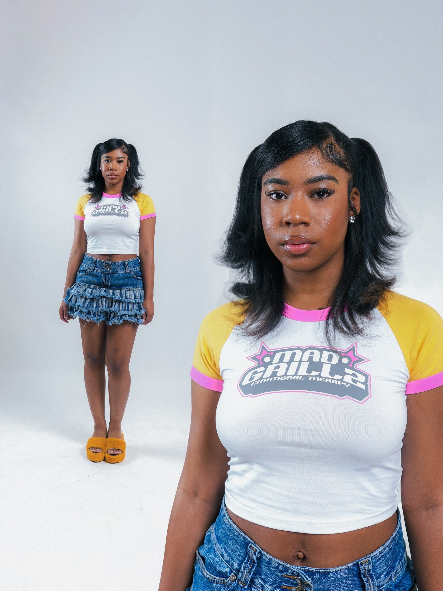 MG UNIFORM BABY TEE (PINK + YELLOW)