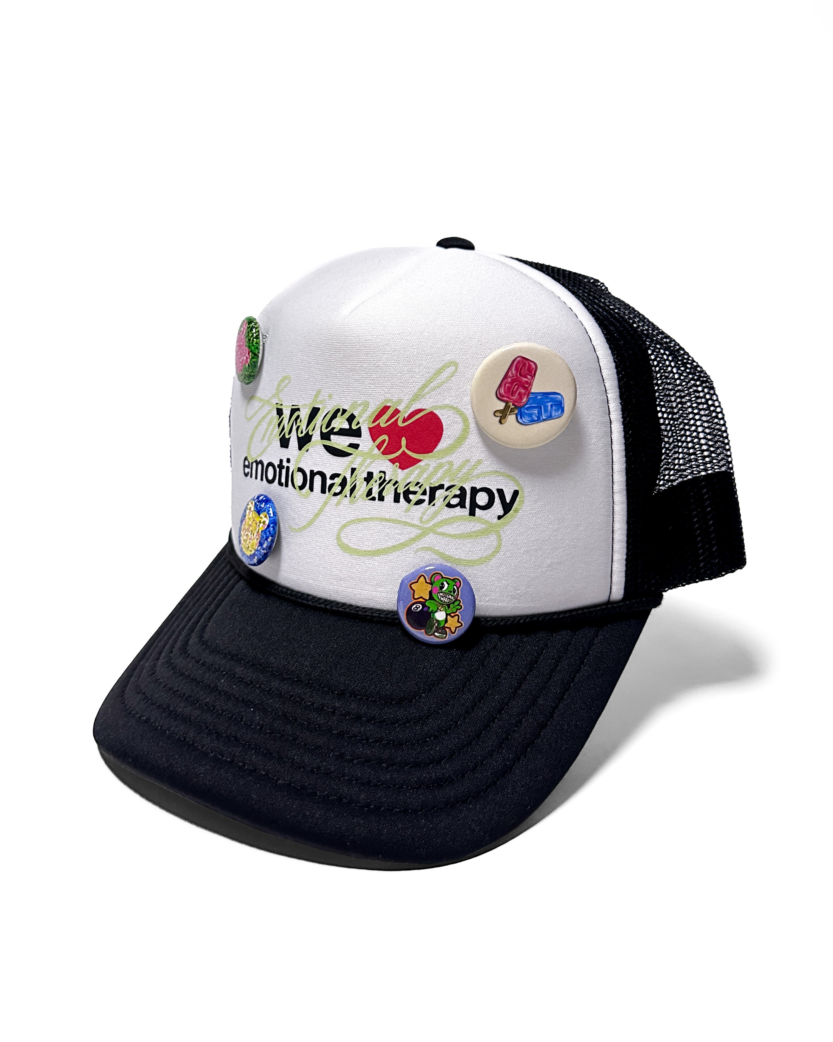 WE ❤️ EMOTIONAL THERAPY TRUCKER CAP (BLACK)